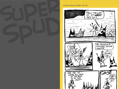 Interface for web comic black illustration white yellow