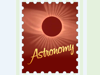 Astronomy astronomy eclipse red stamp yellow