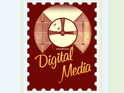 Digital Media digital media red stamp yellow
