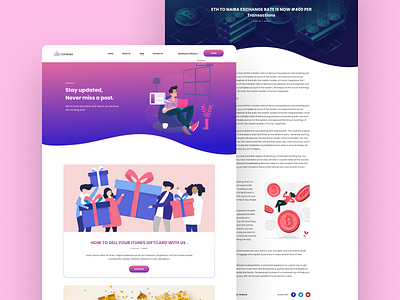 Blog Page bitcoin bitcoin services blog post giftcards gradient color illustrations product design ui ui ux ui ux design website design