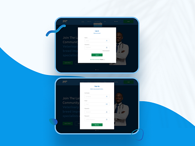 Log in & Sign up animals design doctors farm form log in log out modal modals ui uiux design