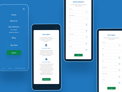 Be a Partner farmer form livestock menu uiux design website