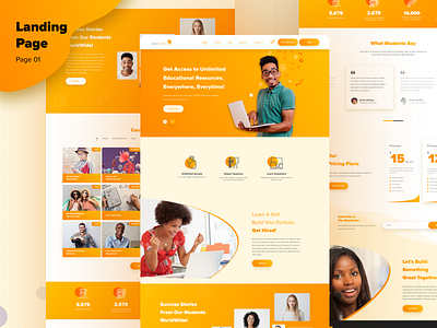 Landing Page africa color compositions courses hero image hero section lagos landing page landing page design layout nigeria pricing plan testimonials typogaphy ui ux ui design ui designers web design website website design