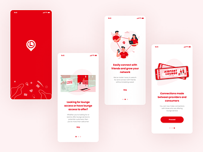 Illustrations airport airport lounge connections illustration logo lounge mobile app onboarding screen travel ui ui ux