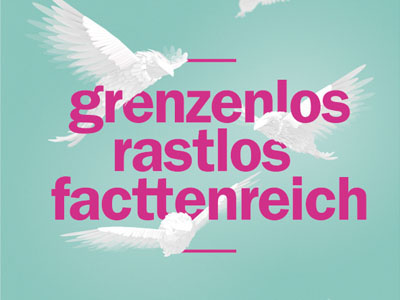 Designmonat Graz 2013 designmonat design monat month graz birds type mint white purple pink color grenzenlos rastlos facettenreich print