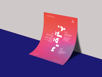 Airbnb creative space menu colour design friction gradient graphicdesign menudesign typogaphy