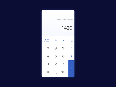 Daily UI 004 :: Calculator adobe illustrator blue calculator daily ui dailyui maths mobile sketch ui ui design vector