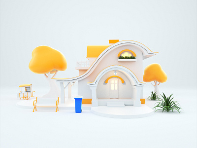 Modern Shack - 3D Illustration