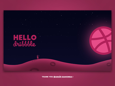 Hello Dribbble ! design dribbble debut first shot hello dribble icon illustration light logo photoshop planet stars typography