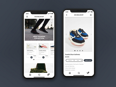 Sneakers // E-commerce application adobe xd app app design challenge design e commerce shoe shop shop app ui ux web web app weekly