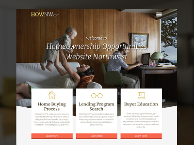 HOWNW.com ambient home page mortgage real estate realtor ui ux website