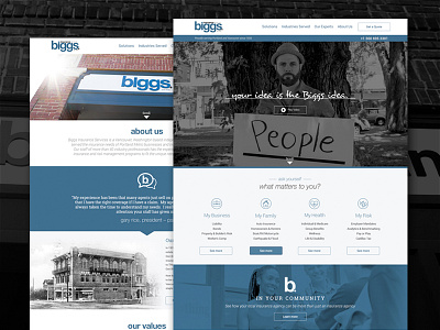 Biggs Insurance Website bootstrap branding homepage insurance marketing ui ux web design website