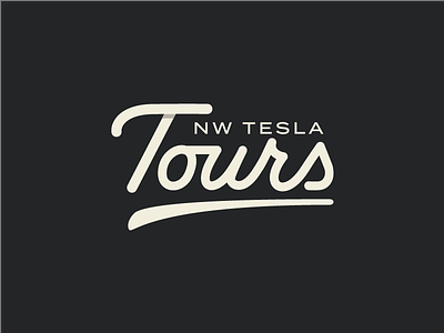 NW Tesla Tours Identity brand custom handlettering lettering logo logotype script tesla typography winery wordmark