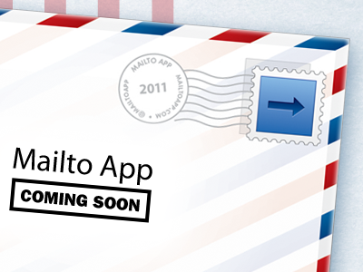 Mailto App coming soon envelope stamp