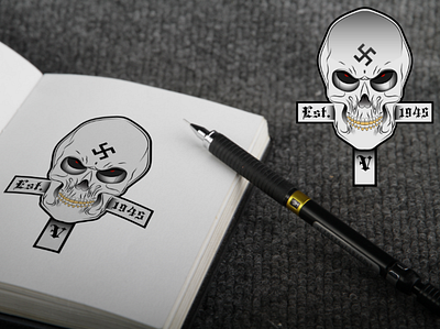 Skull logo and illustration design graphic design horror illustration logo mascot mascot logo metal band logo music logo vector