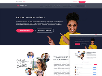 JobEtudiant app application design design app photoshop ui ux ui design web