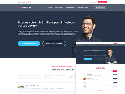 Job Etudiant application branding design icon photoshop typography ux ui design web