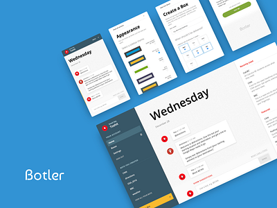 Botler Overview chatbot design messaging responsive ui ux webdesign