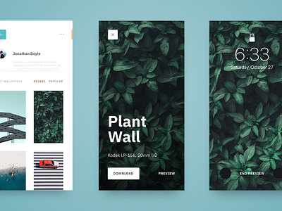 Wallpaper App - Preview Mode app clean design ui ux
