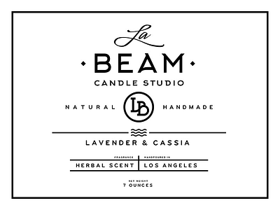 La Beam WIP branding candle identity label logo packaging