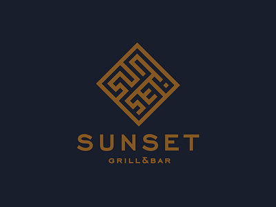 Sunset Grill & Bar brand branding corporate identity emblem identity logo mark restaurant