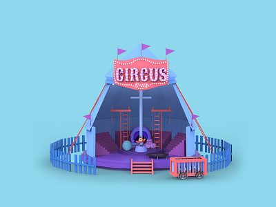CIRCUS DESIGN 3d 3d art animation branding carnival circus circus tent design illustration modeling themepark toy