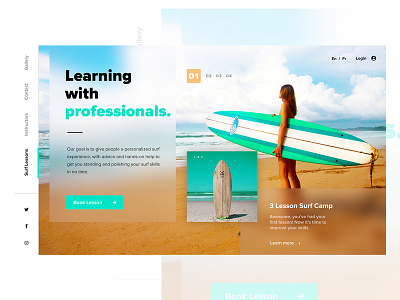 Surf Academy header landing landing design learning surf surfing web webdesign