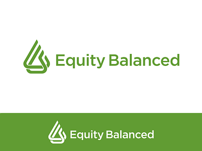 EQUITY BALANCED LOGO balance branding equity green logo letter b letter e logo money monogram triangular vector wings