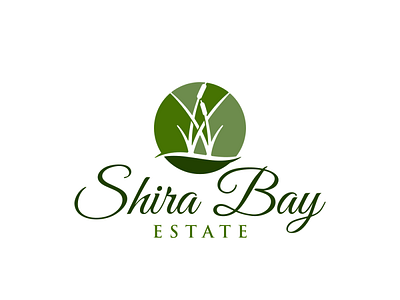 Bay Estate bay brand identity branding estatelogo grass green logo real estate reeds river shira water