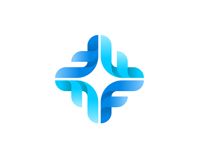 F+ medical logo blue brand identity branding gradient hospital icon icons letter f logo logo design medic medical logo origami logo plus red cross simple logo ui
