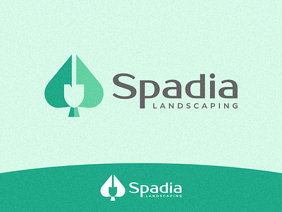 Spadia landscaping ace ace of spades brand identity branding double exposure garden gardening home garden landscaping leaf logo mark shovel simple spade symbol tree