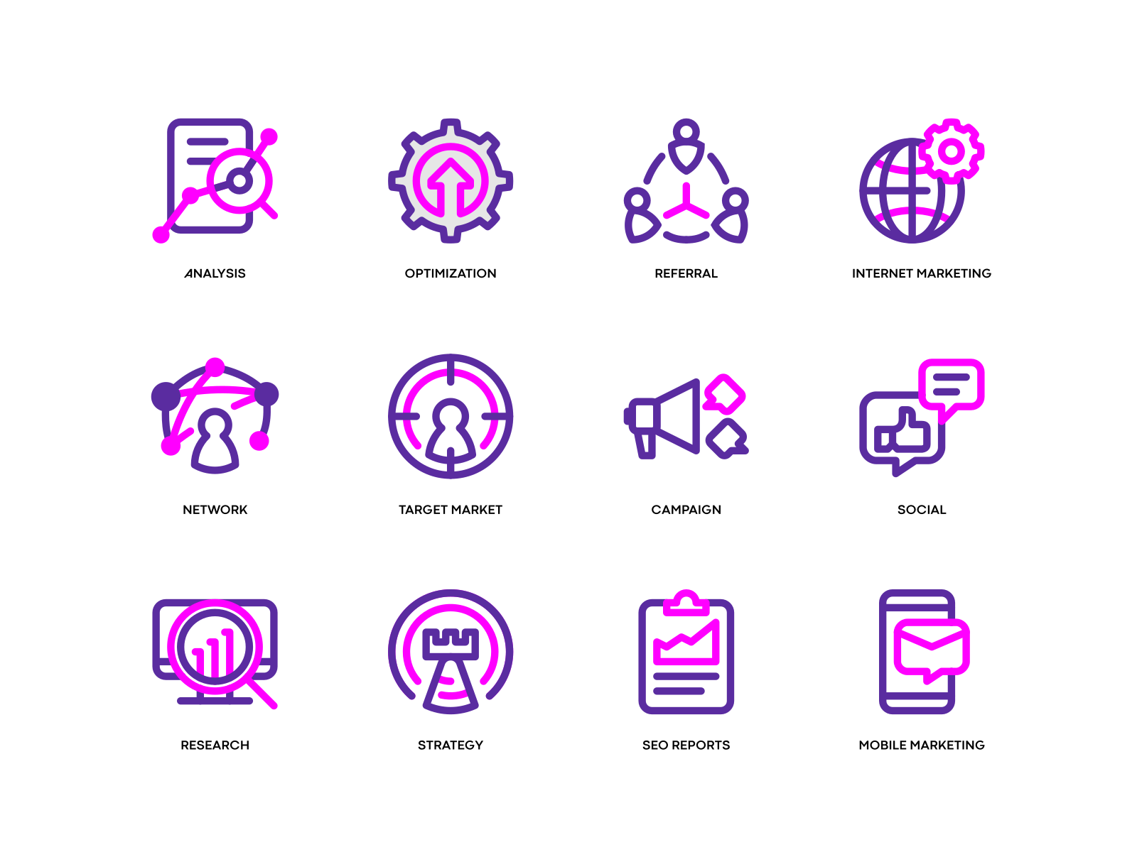 Marketing Icon business computer e-commerce icon icon design icon sets icons illustration internet marketing marketing marketing campaign media mobile marketing networking optimization research search seo ui web marketing