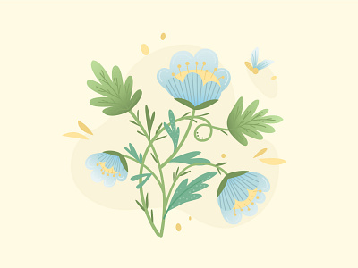 Flowers blue flower graphic illustration illustrator nature vector