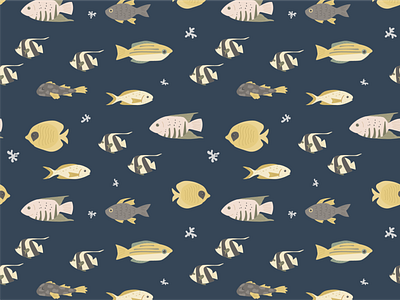 Fish pattern cartoon illustration nature patterndesign print print design sealife seamlesspattern vector