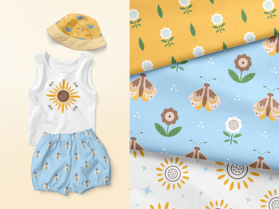 summer patterns childish digital paper kids design nature nursery art pattern textile vector vector design