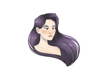 purple girl character girl illustration portrait