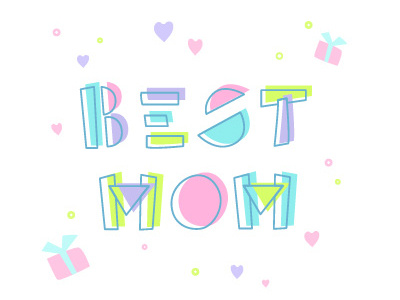 Best Mom cartoon celebration childish greeting happy holiday illustration love message mother mothers day postcard