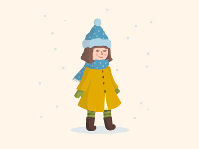 Winter style cartoon character clothes cozy fall female girl illustration person vector weather winter woman young