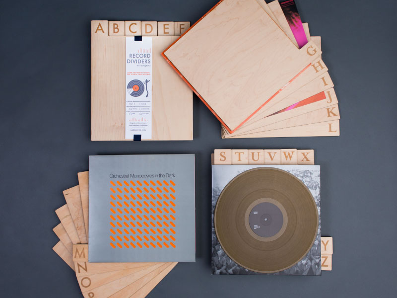 Record Dividers Full Collection 2013 product design letterpress music vinyl laser cut wood