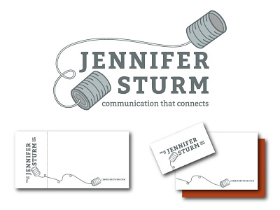 Jennifer Sturm Dribbble communication illustration logo telephone tin can