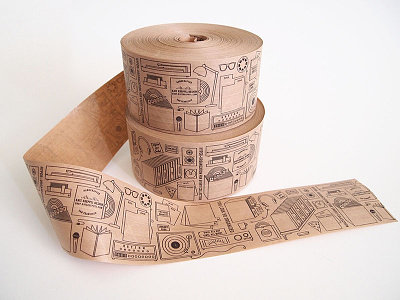 Packing tape (of my dreams) custom tape icon line drawing paper tape repeat pattern