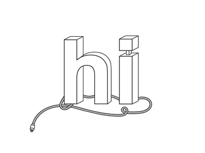 Illuminated HI sign
