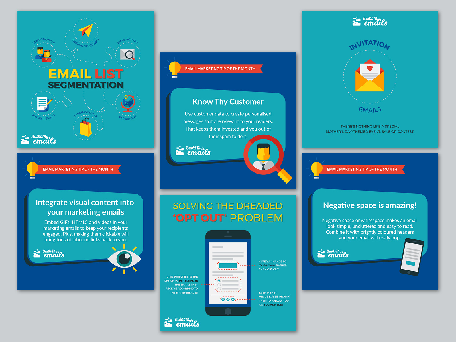 Build My Emails Social Media Posts by Leanza Garcia on Dribbble