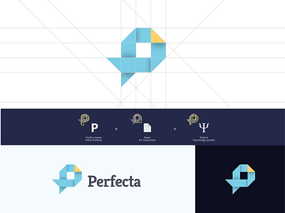 Logo Perfecta art blue brand branding character design flat graphic design identity illustration illustrator layout lettering logo minimal type typography ui vector web