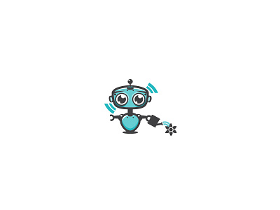 Robot Illustration character design cute robot design graphic design illustrations logo design logos mascot logo robot illustration robot mascot vector art vector illustration