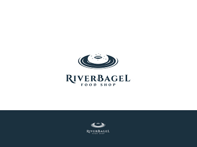River Bagel food logo illustrator logo logo design logos negative space negative space logo vector