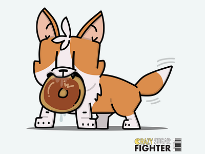 corgi dog love bread bread character corgi dessert dog food illustration