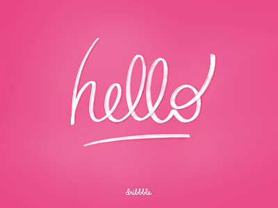 First shot hellodribbble pink typography