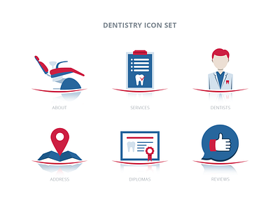 Dentistry Icon Set design flat icon vector web