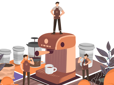 A coffee maker illustration illustrator coffee